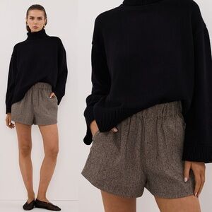 DISSH NWT Frankie Choc Tweed Elastic Short Chocolate Brown Size US 0